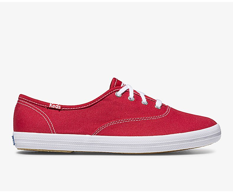 Keds Womens Red Lace Up Shoes - Keds Champion Canvas Originals | Keds 208AKSJRB